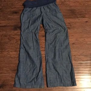 OLD NAVY CHAMBRAY WIDE LEG PANTS SZ MED